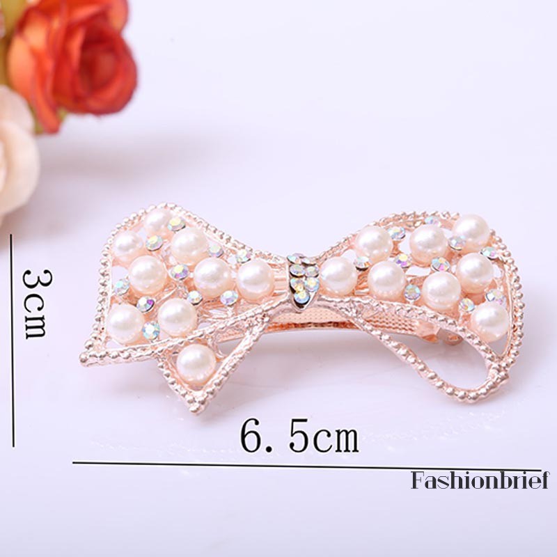 Kẹp tóc hình nơ đính đá phong cách Hàn Quốc cho nữ