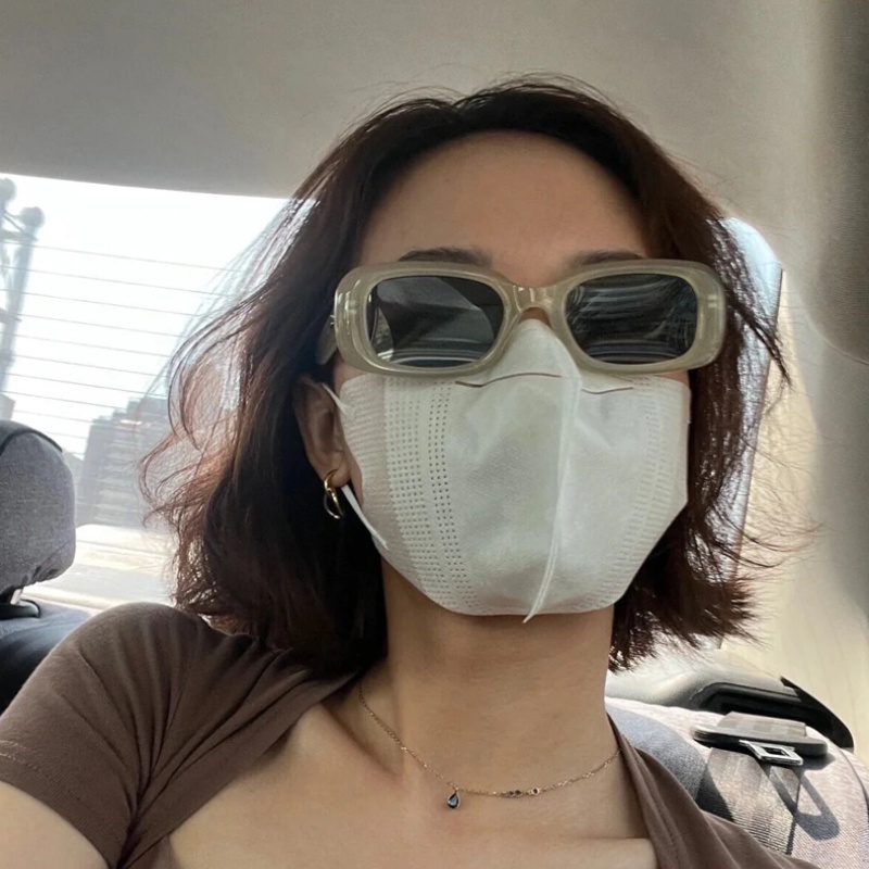 (JIUERBA) Kính Mát Thời Trang Phương Tây Hình Vuông Màu Gradient Hoàng Hôn Phong Cách Retro