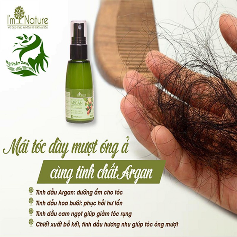 (Chính Hãng) Bộ Gội Xả Thảo Mộc Argan 300ml + Tinh Chất Mọc Tóc I'M NATURE