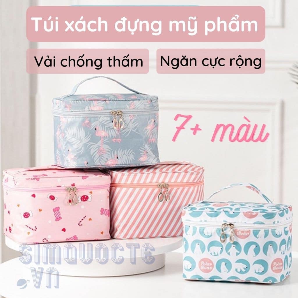 TÚI MỸ PHẨM MÀU HOA SINH ĐỘNG CÁ TÍNH