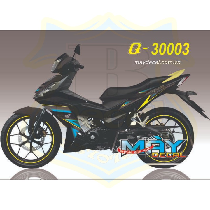 ( Quí khách vui lòng mang ra tiệm cho thợ dán ) Tem winner 50003 đen