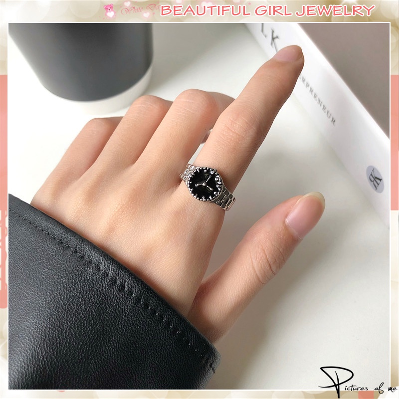 Nhẫn Hợp Kim Hình Đồng Hồ Độc Đáo