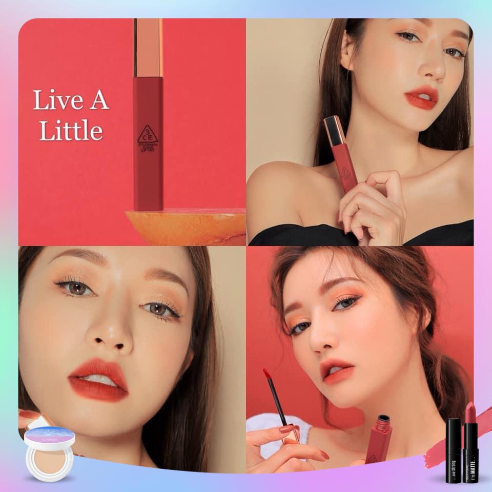Son kem 3ce CLOUD LIP TINT Live A Litter - Đỏ Đất