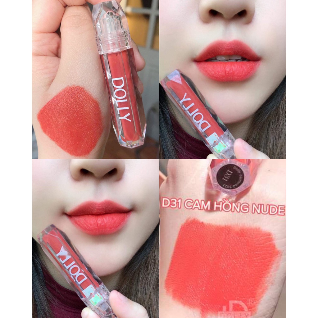 Son Kem Siêu Lì Không Chì Mềm Môi - Son Dolly Diamond Velvet Cao Cấp