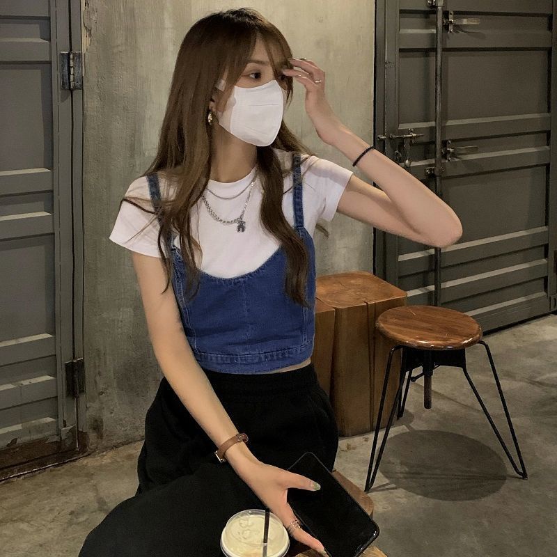 Áo yếm 2 dây bò jean kiểu dáng cơ bản Sherry Cabinet