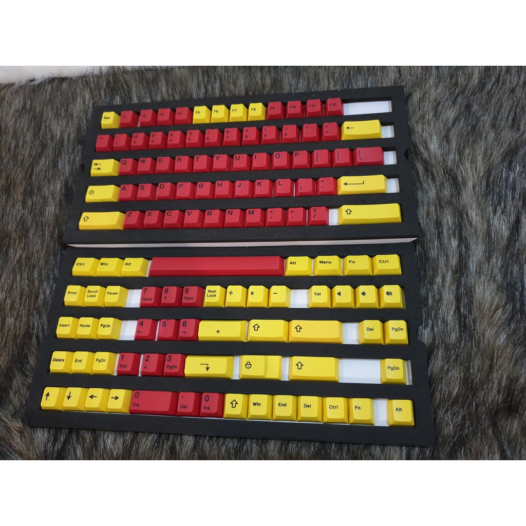 [Dùng được phím 84 60] Keycap nút bàn phím PBT Dye-sub phối 2 màu - 123 phím dành cho layout 87 104 108 84 60