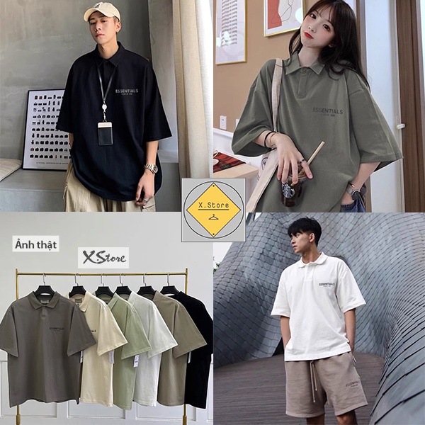 áo polo cổ đức, thun ESSENTIALS nam nữ có Big Size Fear of god FOG X.store , phông Cotton mềm mịn Hè Hottrend 2022 1022