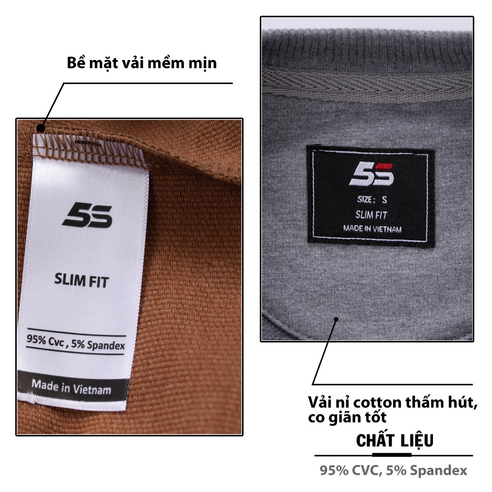 Áo Nỉ Nam 5S Cổ Tròn (5 màu), Thiết Kế In Hình Trẻ Trung, Phong Cách, Không Bai Dãn, Không Xù, Giữ Ấm Tốt (ANI21043) | BigBuy360 - bigbuy360.vn