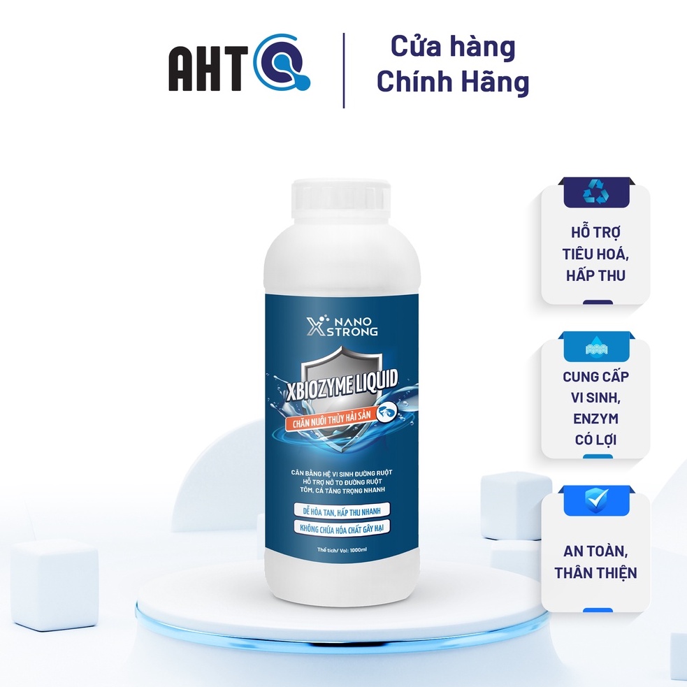 Xbiozyme liquid Nano Xstrong - giúp tôm cá hấp thu tốt dinh dưỡng, cung cấp vi sinh vật và enzyme có lợi 1000ml