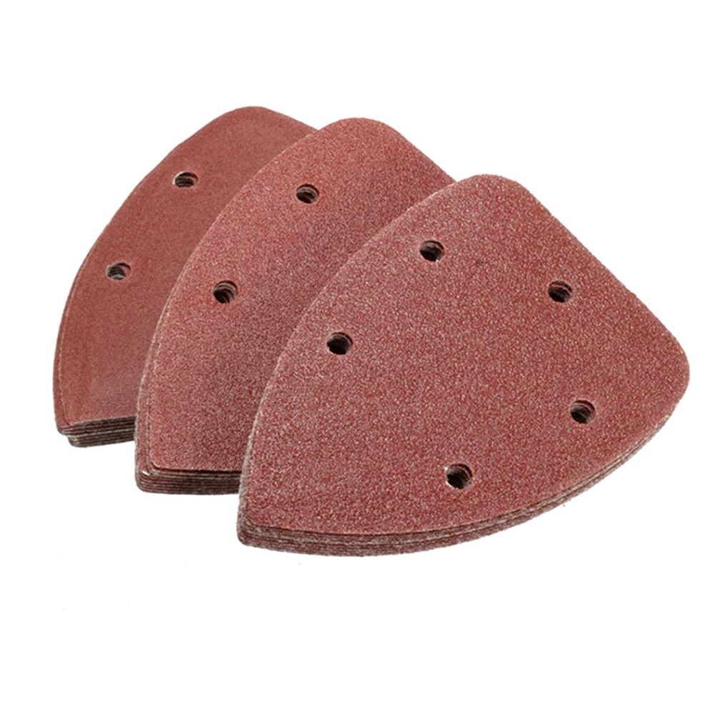Set 30 giấy nhám hình tam giác 5 lỗ 140mm 60-120 Grit