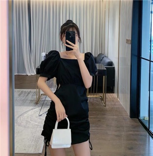 Váy Khoét Eo Rút Dây Nữ