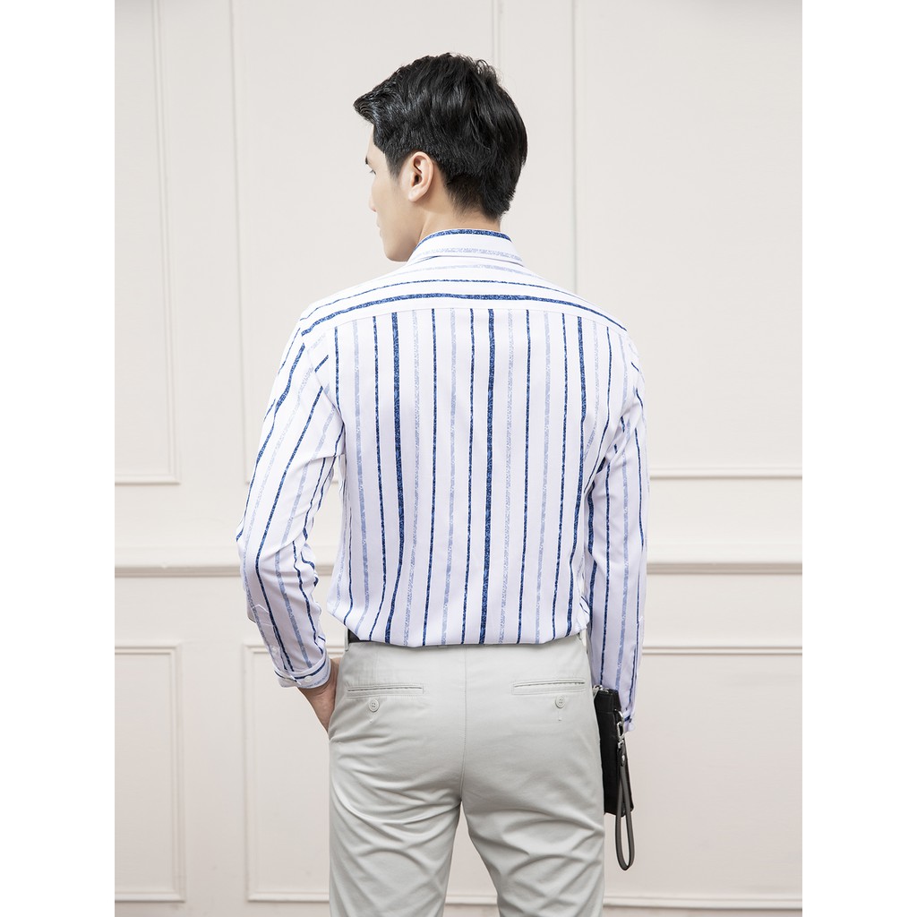 Áo sơ mi dài tay cho nam ARISTINO họa tiết in kẻ sọc tinh tế, lịch lãm, chất liệu Modal thoáng khí - ALS16801