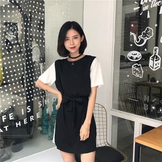 Váy nữ dáng xuông (có đai nơ thắt eo)