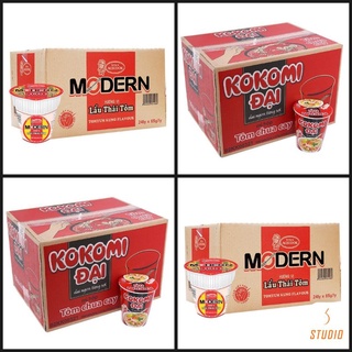 Thùng 24 ly mì Modern lẩu thái tôm 67g mới/ Thùng 24 ly mì kokomi đại