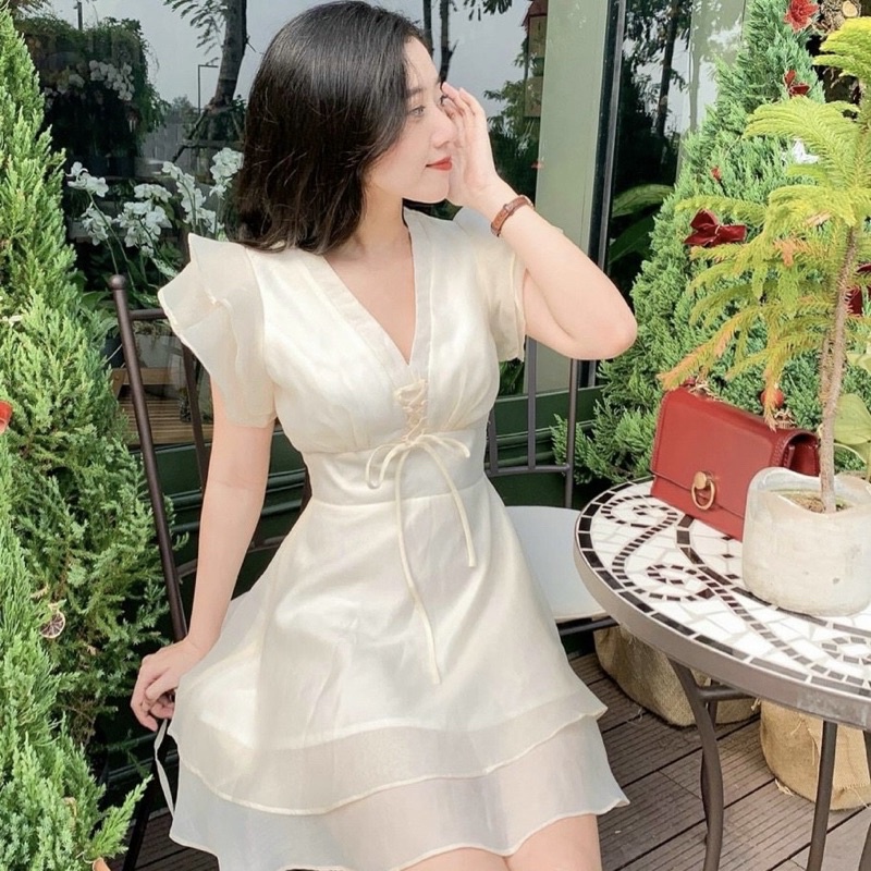 🦋Đầm Oganza Đan Dây Ngực🦋