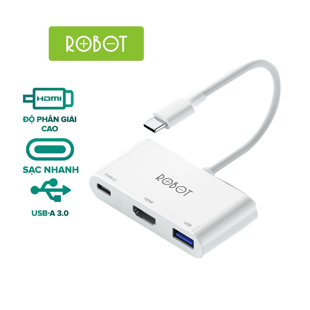 Cáp chuyển đổi từ USB-C ra USB / HDMI Robot - Hàng chính hãng