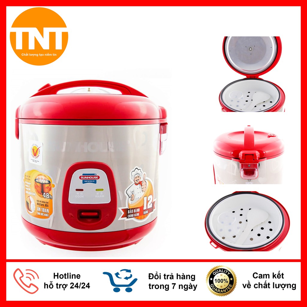 Nồi cơm điện SUNHOUSE SH18S 620W ( Dung tích 1.8L )