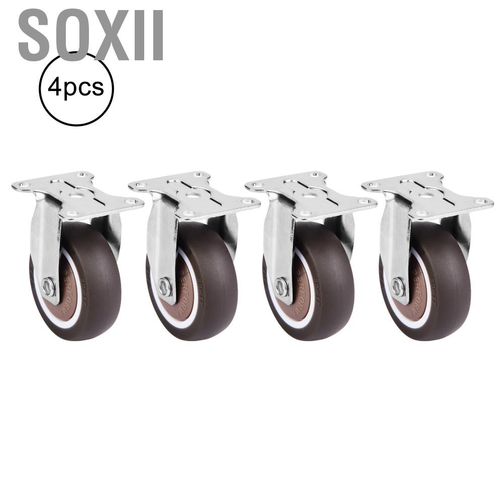 Set 4 cái bánh xe cố định bằng chất liệu TPE cao su có thể tháo rời không gây tiếng động