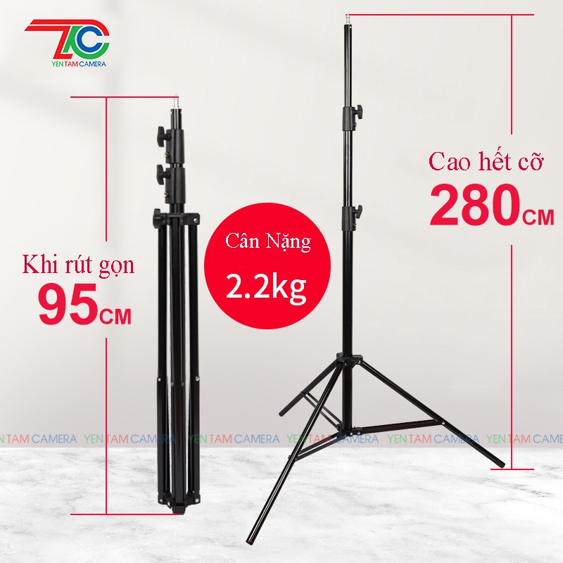 Chân máy ảnh YE280, khả năng tải 3 good công nghệ chống sốc tốt nhất, sơn tĩnh điện chống chịu thời tiết(Lỗi 1 đổi 1)