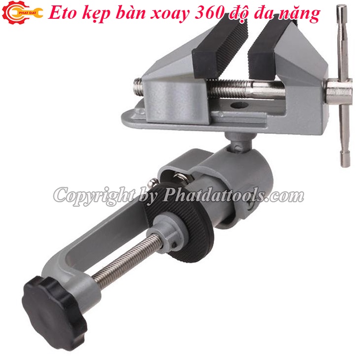 Eto kẹp bàn xoay 360 độ AT-6075 - Kẹp máy khoan hoặc vật liệu gia công - Chất liệu hợp kim nhôm cao cấp