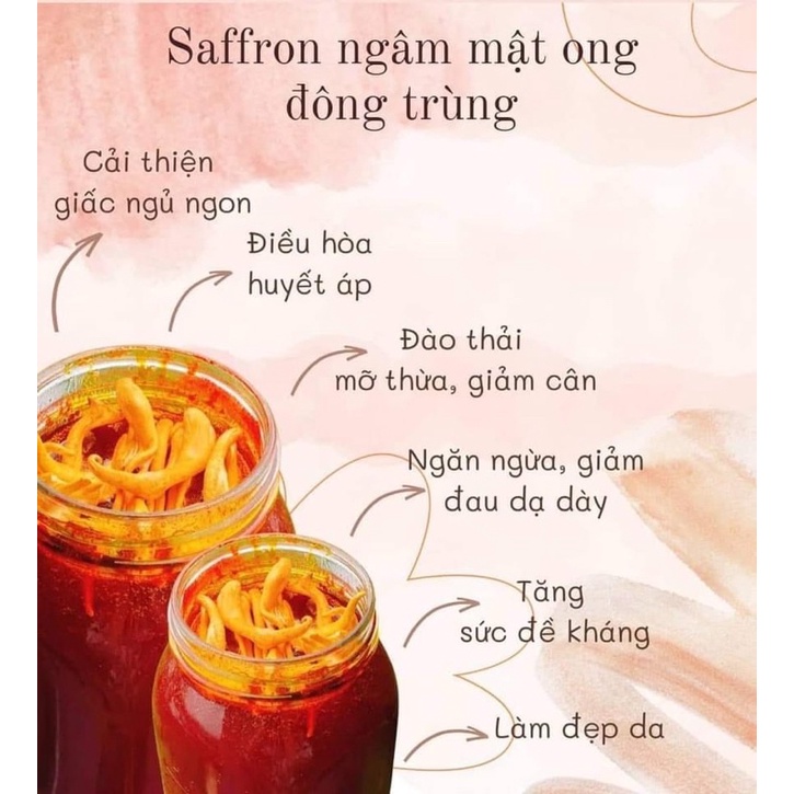 Nhuỵ Hoa Nghệ Tây Ngâm Mật Ong Đông Trùng Hạ Thảo