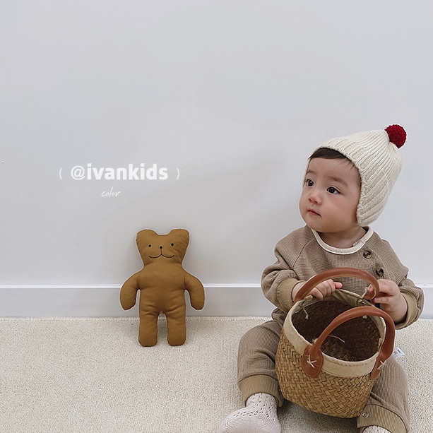 Áo liền quần tay dài họa tiết hoạt hình đáng yêu cho bé sơ sinh 0-3 tuổi