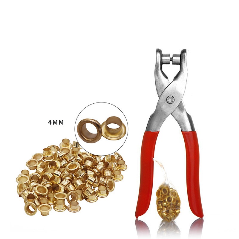 Kìm bấm khoen bạc cao cấp tạng kèm 100 khuy vàng