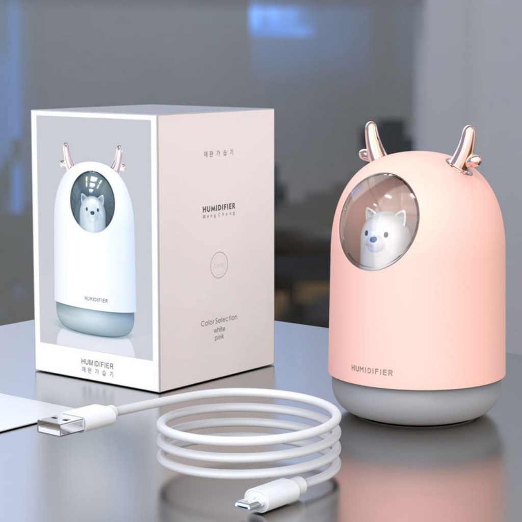 Máy Phun Sương Tạo Ẩm Không Khí Hình Thú Có Đèn Led Dùng Làm Đèn Phòng Ngủ Siêu Đẹp HUMIDIFIER