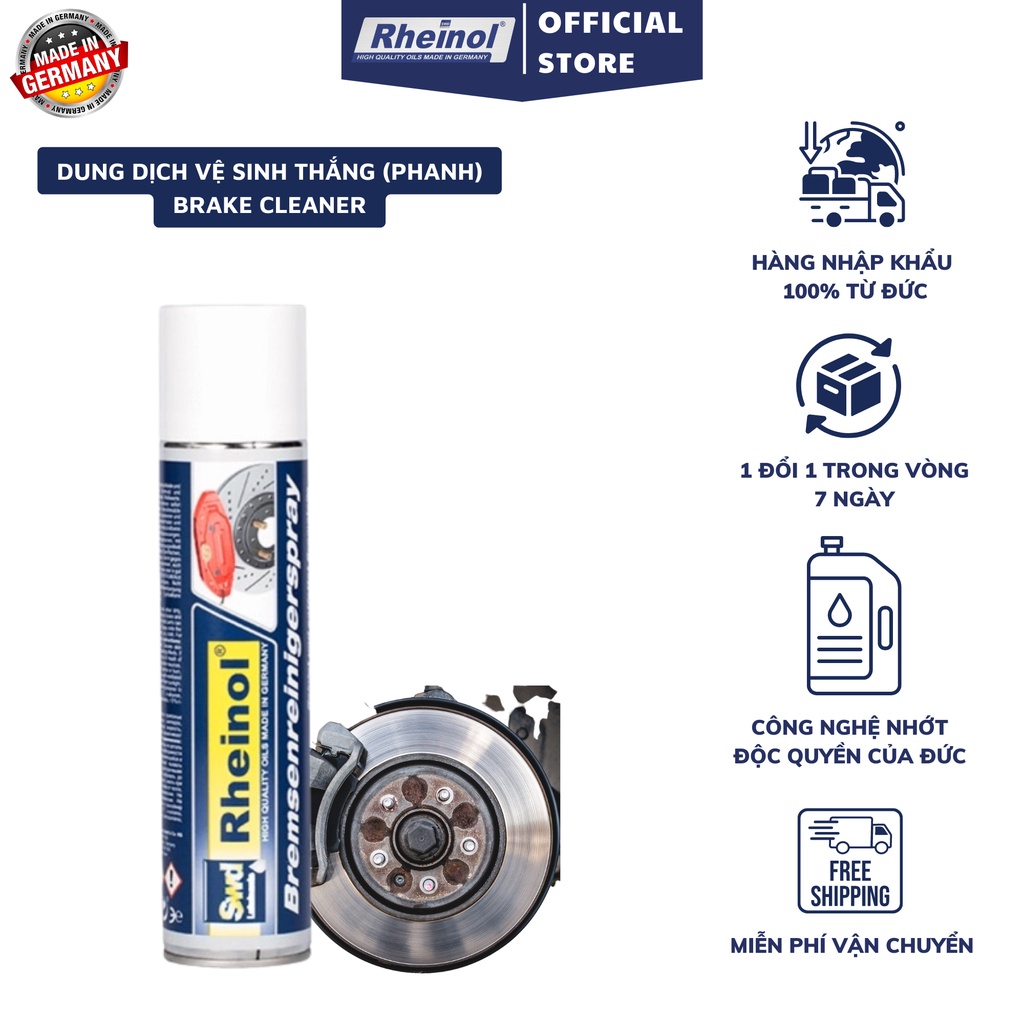 Dung dịch vệ sinh thắng (phanh) nhập khẩu Đức - Rheinol Brake Cleaner