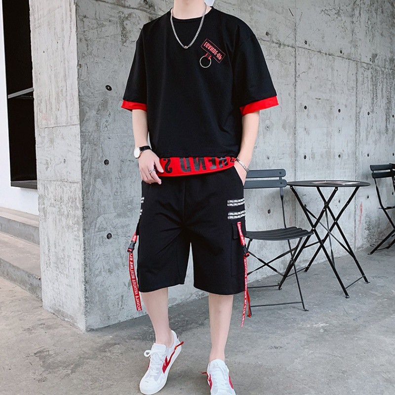 Bộ Quần Áo Thun Nam EGAND E - UP Quần Phối Dây Chữ Cá Tính Thời Trang SET NAM 9000038 | BigBuy360 - bigbuy360.vn