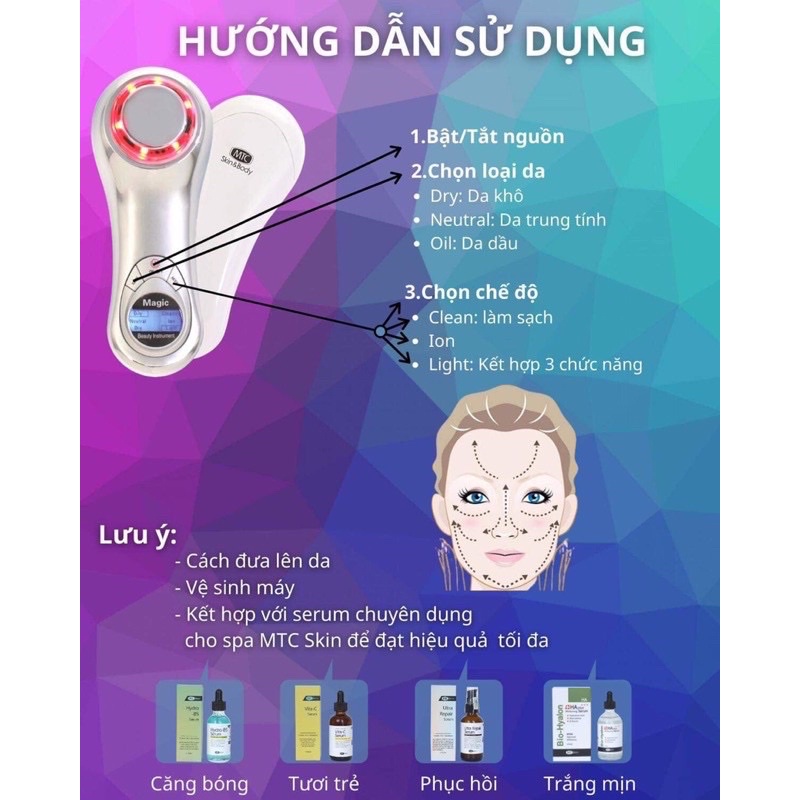 Máy điện di tinh chất MTC skin