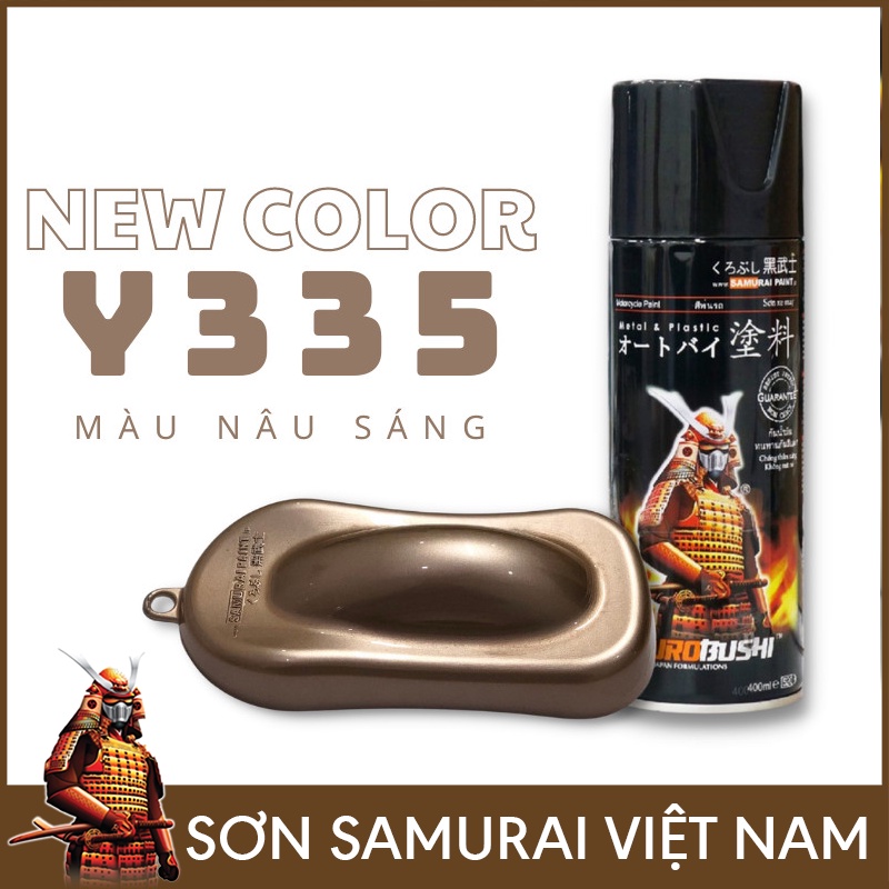 Chai sơn samurai màu nâu sáng Y335 - Sơn xịt samurai màu nâu sáng