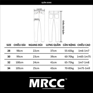 Quần Jeans Nam Đen Trơn MRCC