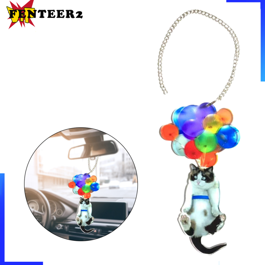 Rear View Mirror Pendant Acrylic Handbag Cellphone Keyring Hanging Ornament