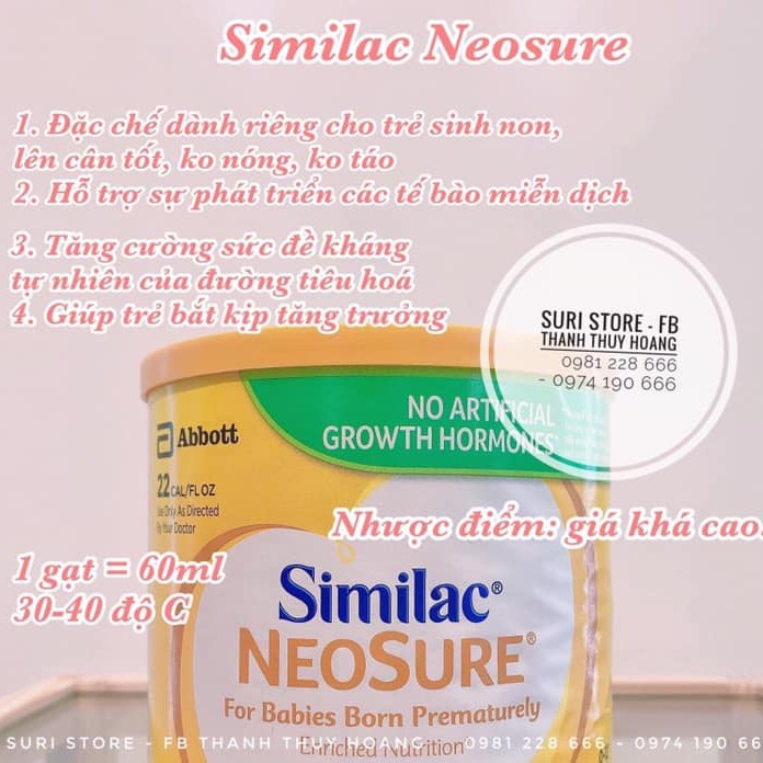 Sữa Similac Neosure sinh non 371g (Hộp)