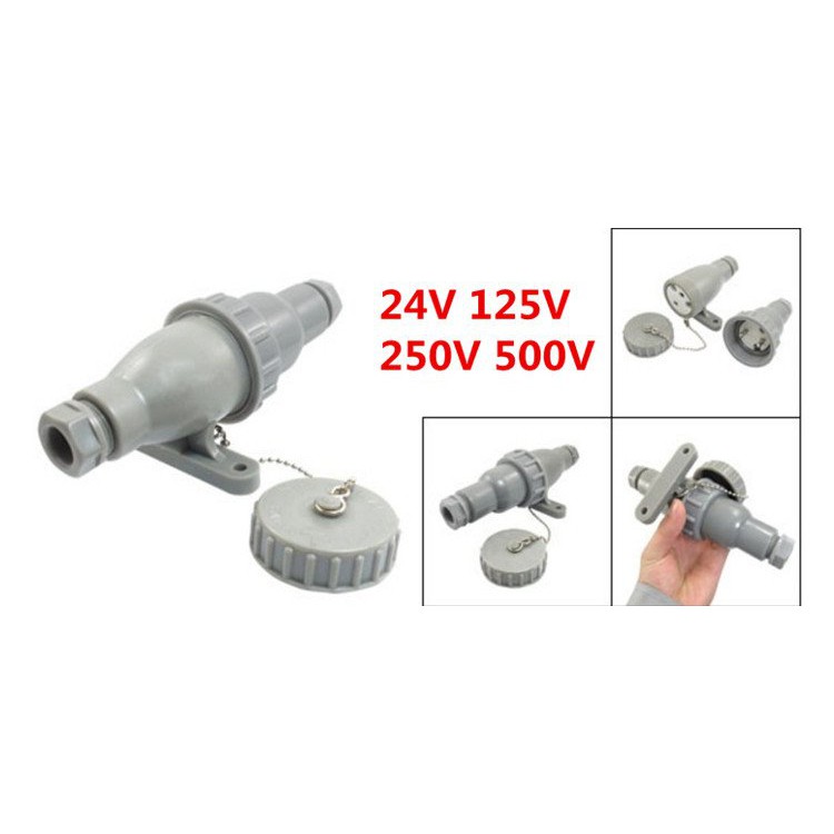 Bộ phích cắm + ổ cắm hàng hải kín nước CTF2-2 + CZF2-2 MARINE W.T 3 PIN PLUG AND SOCKET 250V 10A