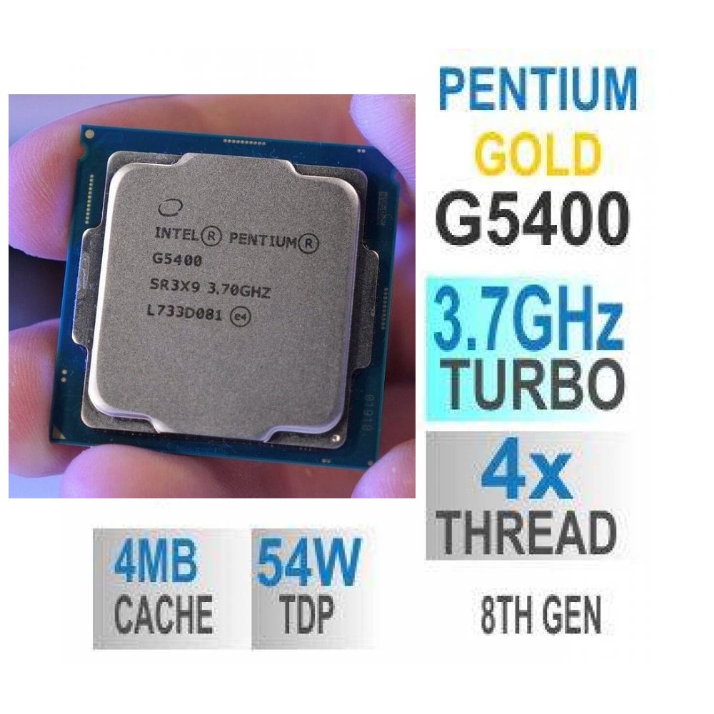 CPU G5400 3.7 GHz 2 nhân 4 luồng Socket 1151v2 Intel Pentium Gold g5400 cũ (Giá Khai Trương)