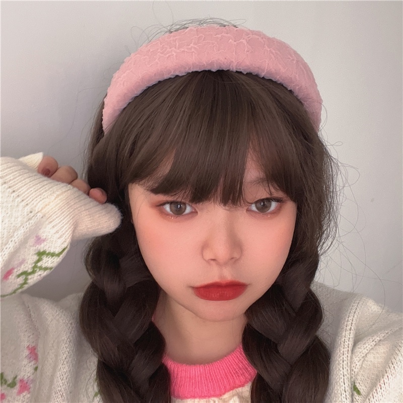 Băng Đô Cài Tóc Phối Ren Màu Sắc Ngọt Ngào Phong Cách Hàn Quốc Thời Trang Cho Nữ