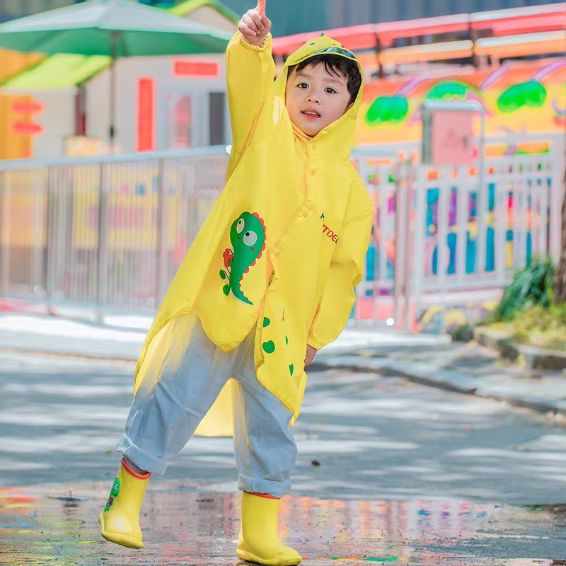 Áo Mưa Trẻ Em, Áo Mưa Cho Bé, Siêu Nhẹ, Siêu Dai, Không Nóng, Không Bí Hơi, Áo Mưa Khủng Long