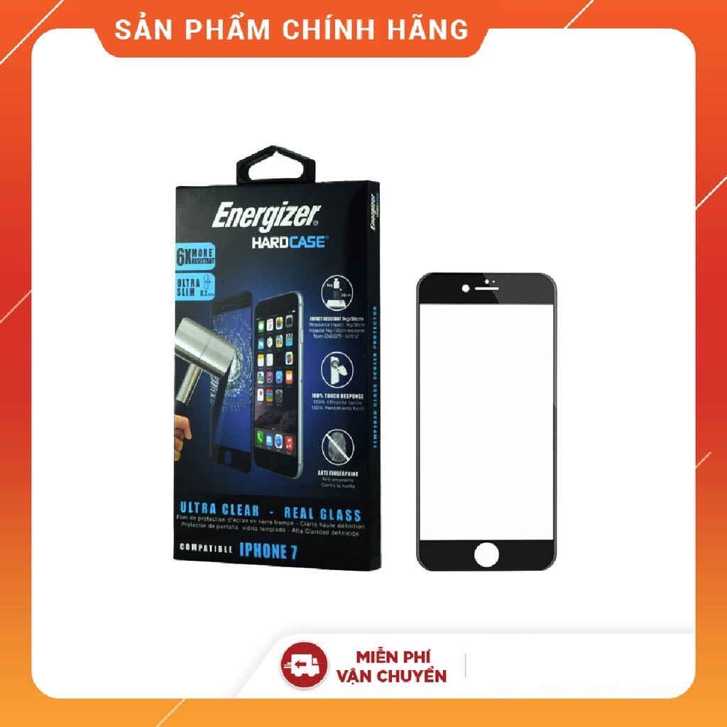 Bộ miếng dán màn hình cường lực full viền siêu mỏng iPhone 7/8 Energizer HC - ENSPPRCLIP7