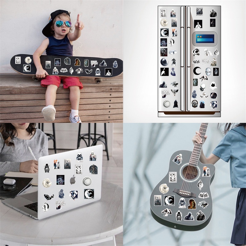 Bộ 50 Miếng Dán Hình Siêu Anh Hùng Mặt Trăng Chống Thấm Nước Trang Trí Laptop/Guitar/Guitar/Ván Trượt DIY Cho Trẻ Em