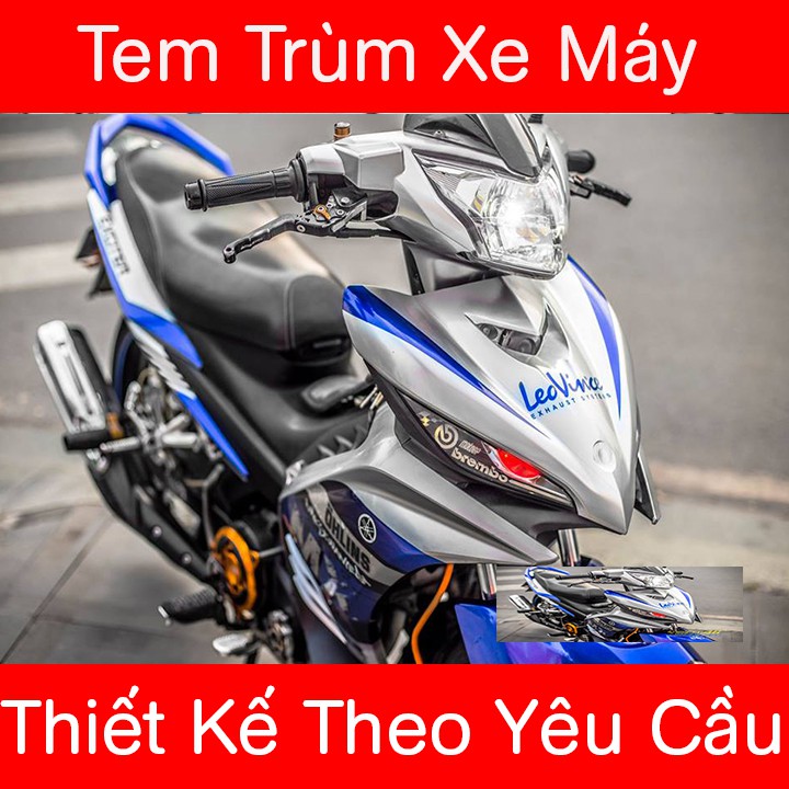 Tem Trùm Exciter 135 Leovinice Trắng Viền Xanh