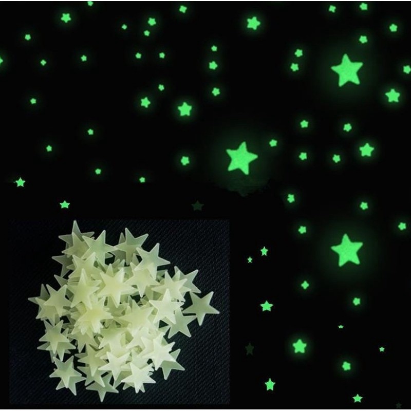 100 Ngôi Sao 3d Dạ Quang Tự Làm Trang Trí Phòng Ngủ Cho Bé