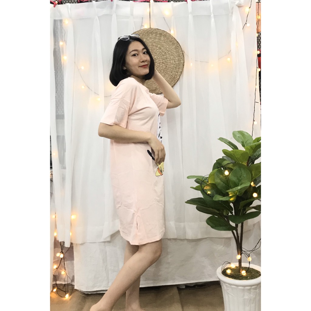 Đầm ulzzang dáng suông nữ chất cotton nhiều màu in hình hoa cúc cô gái Tiệm Của Nhi