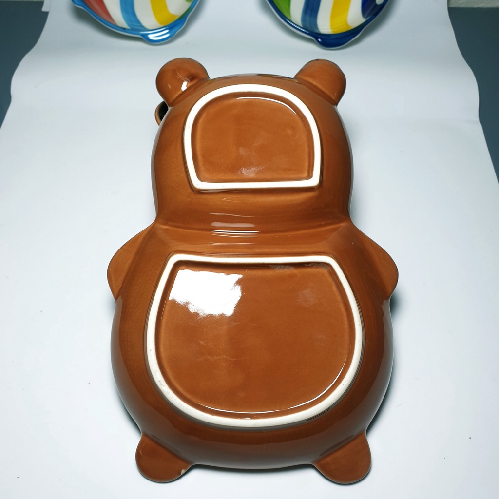 Bát Đĩa Ăn Dặm Gốm Sứ Hình Gấu Panda Ngộ Nghĩnh Giúp Bé Ăn Ngon YOOTA BABY