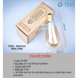 Bóng đèn sợi tóc Edison T64 TAN