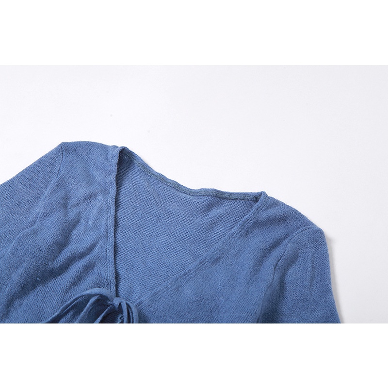 Bộ Áo Sơ Mi Dài Tay Cổ Chữ V + Chân Váy Lưng Cao Xinh Xắn Dành Cho Nữ