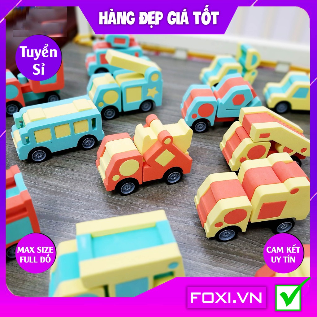 Xếp hình sáng tạo Foxi-Đồ chơi trẻ em-lắp ráp thông minh-tăng tư duy hình học-sáng tạo-tập trung cao độ- an toàn cho trẻ