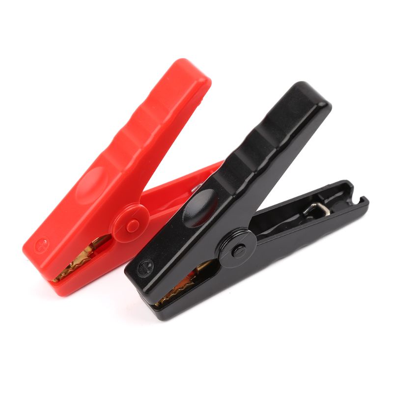 Set 2 Kẹp Cá Sấu Thử Điện Bằng Đồng Cách Nhiệt Màu Đỏ Đen Cho Xe Hơi