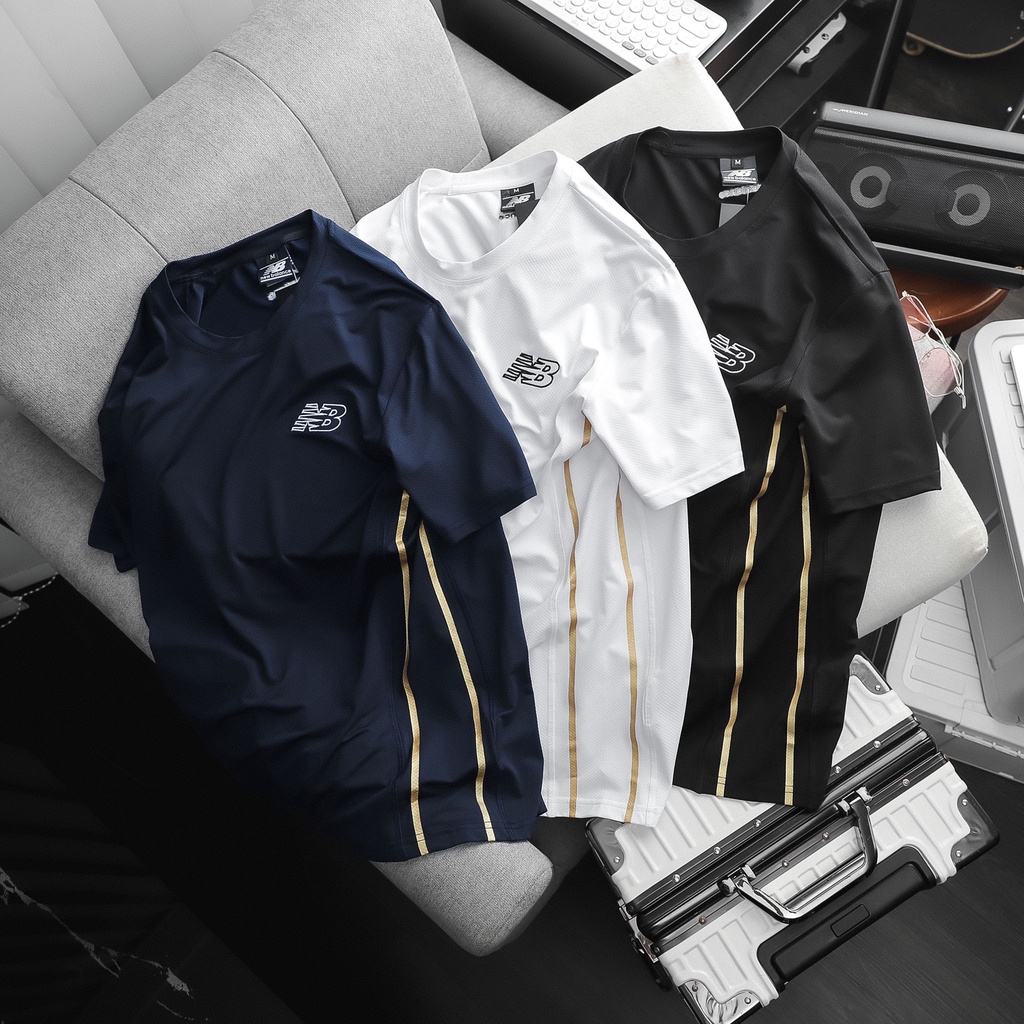 Áo Thể Thao Nam NB Dọc Hông Vải Thun Mè Thoáng Mát